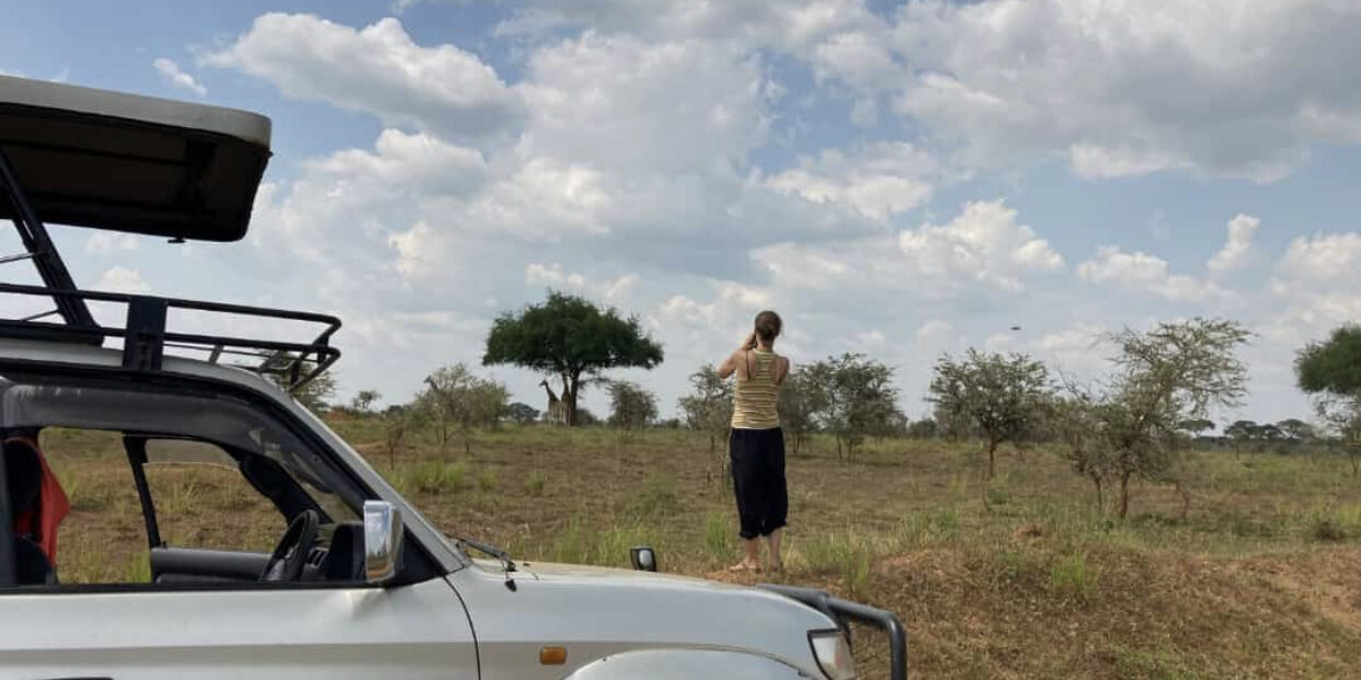a tourists on a game drive in Murchison falls NP