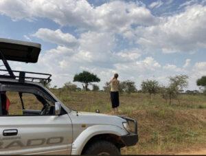 a tourists on a game drive in Murchison falls NP