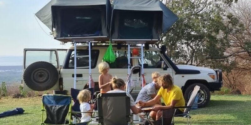 car and rooftop tent camping